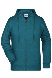 Ladies' Bio Zip Hoody James & Nicholson - petrol melange