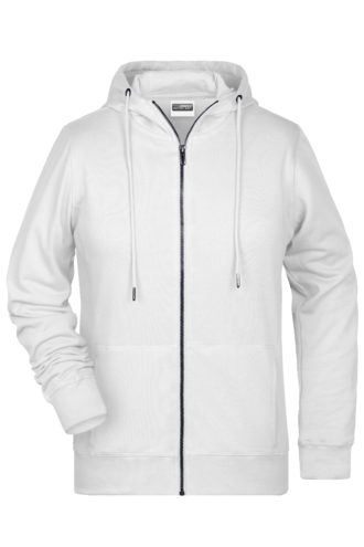 Ladies' Bio Zip Hoody James & Nicholson - white