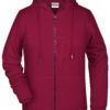 Ladies' Bio Zip Hoody James & Nicholson - wine