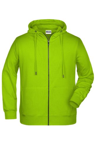 Men's Bio Zip Hoody James & Nicholson - acid yellow