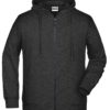 Men's Bio Zip Hoody James & Nicholson - black heather