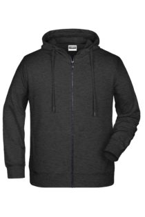 Men's Bio Zip Hoody James & Nicholson - black heather