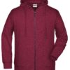 Men's Bio Zip Hoody James & Nicholson - burgundy melange