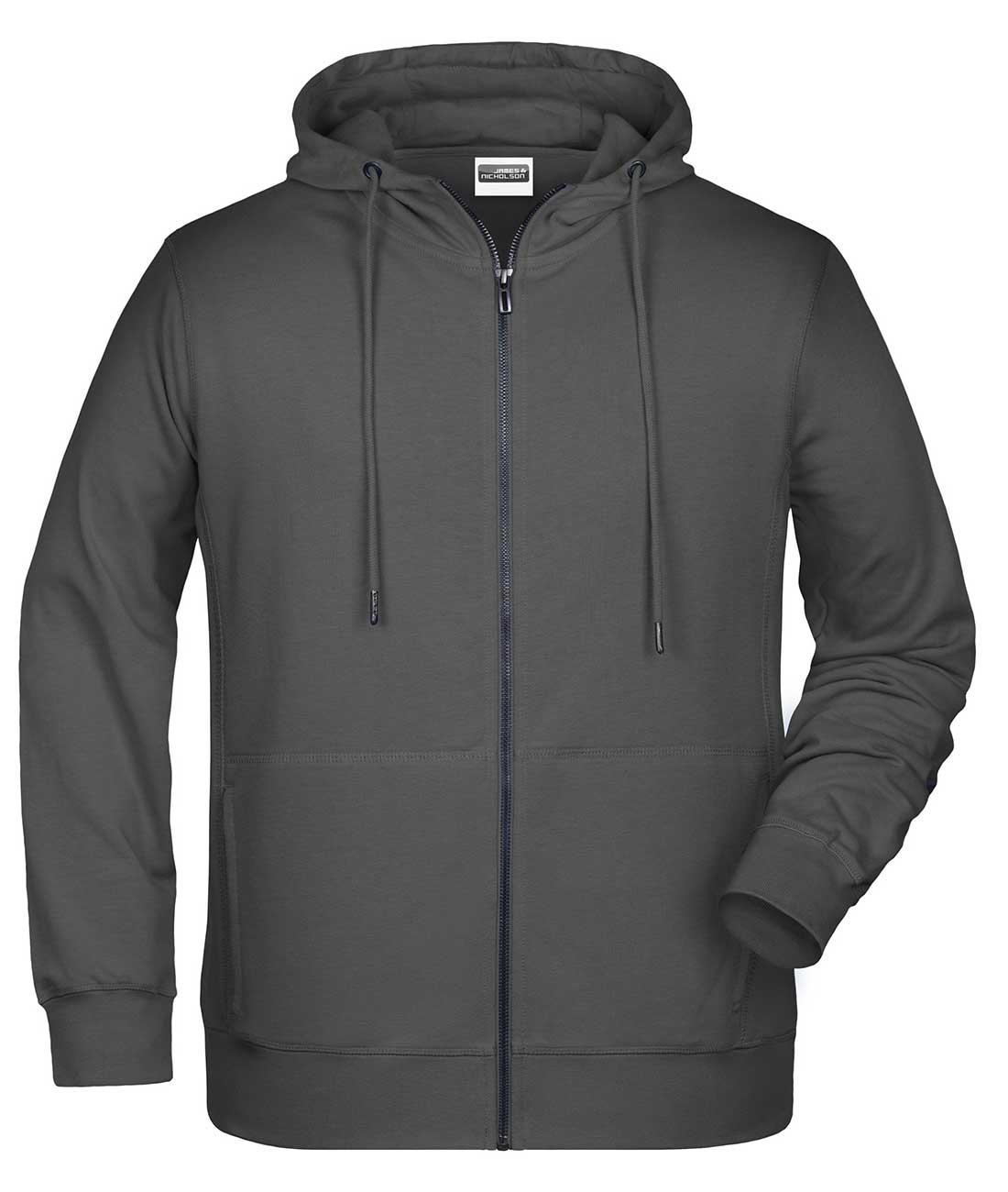 Mens Bio Zip Hoody James & Nicholson - graphite