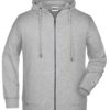 Men's Bio Zip Hoody James & Nicholson - grey heather