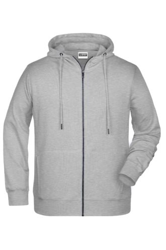 Men's Bio Zip Hoody James & Nicholson - grey heather