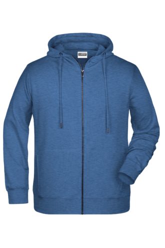 Men's Bio Zip Hoody James & Nicholson - light denim melange