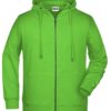 Men's Bio Zip Hoody James & Nicholson - lime green