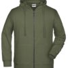 Men's Bio Zip Hoody James & Nicholson - olive