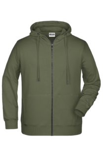 Men's Bio Zip Hoody James & Nicholson - olive