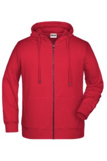 Men's Bio Zip Hoody James & Nicholson - red