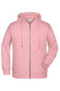 Men's Bio Zip Hoody James & Nicholson - rose melange