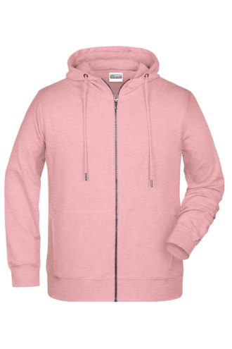 Men's Bio Zip Hoody James & Nicholson - rose melange