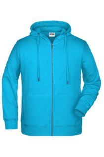 Men's Bio Zip Hoody James & Nicholson - turquoise