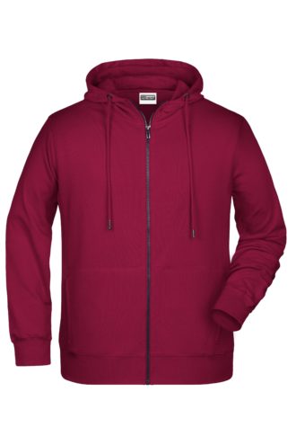 Men's Bio Zip Hoody James & Nicholson - wine