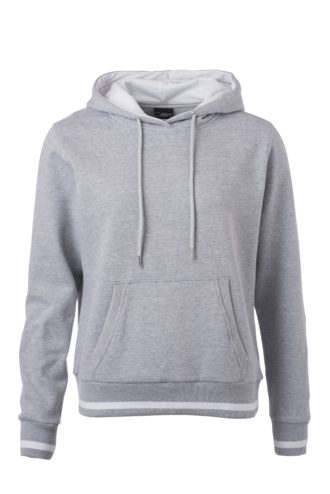 Ladies' Club Hoody James & Nicholson - grey heather white