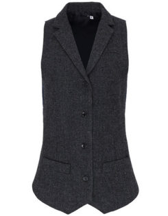 Ladeis Herringbone Waistcoat Premier - charcoal