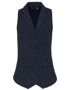 Ladeis Herringbone Waistcoat Premier - navy