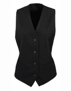 Ladies' Lined Polyester Waistcoat Premier - black