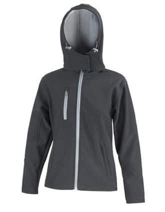 Ladies' TX Performance Hooded Softshell Jacket Result - black grey