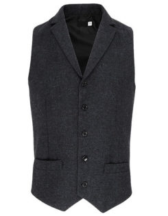 Mens Herringbone Waistcoat Premier - charcoal