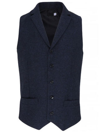 Mens Herringbone Waistcoat Premier - navy