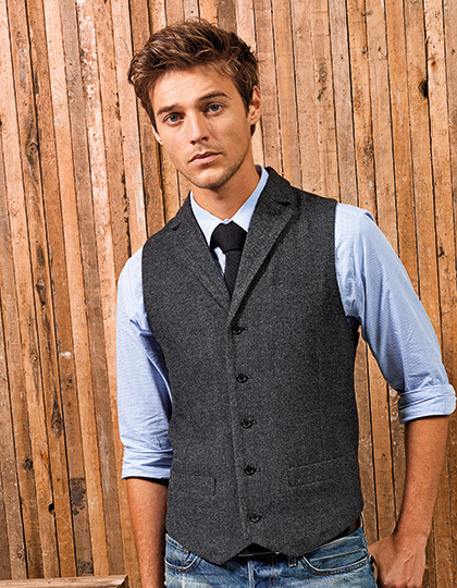 Mens Herringbone Waistcoat Premier